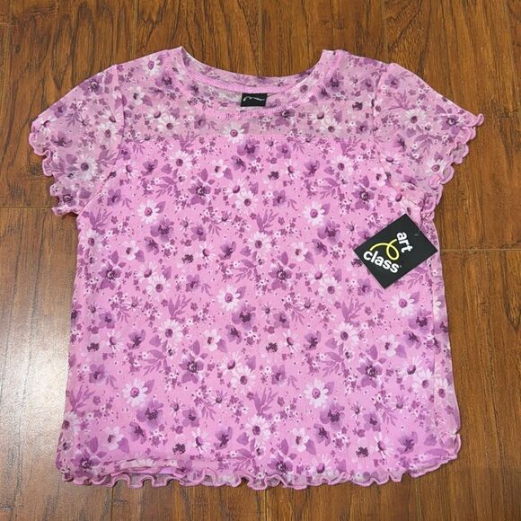 art class Other - NWT Art Class Sz L (10/12) Lavender Purple Pink Floral Ruffled Lettuce Edge